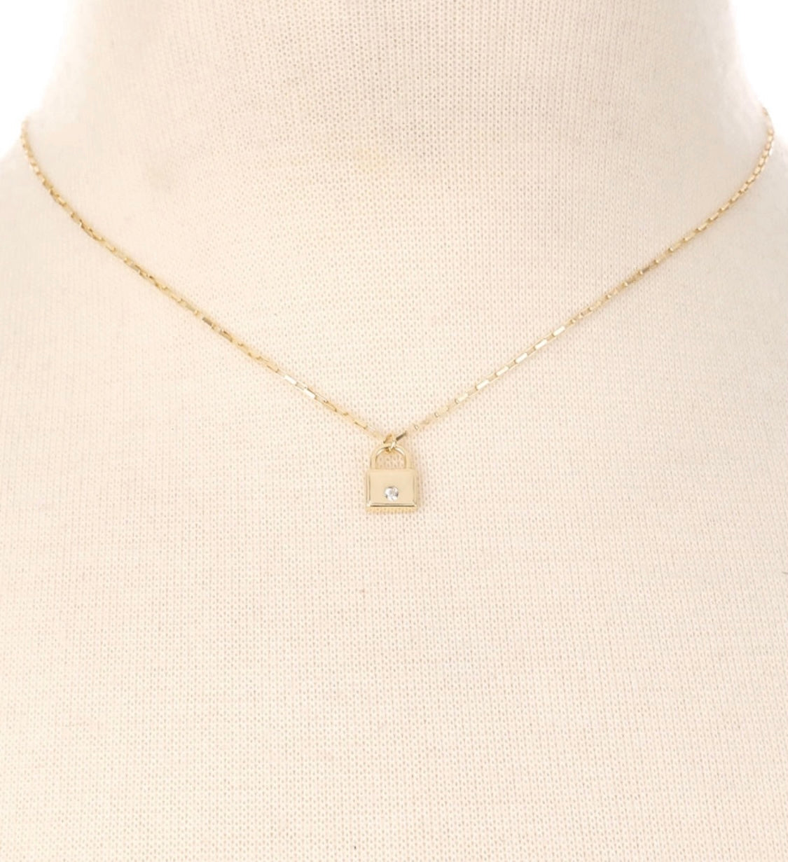 Sterling Silver Mini Lock Chain Necklace