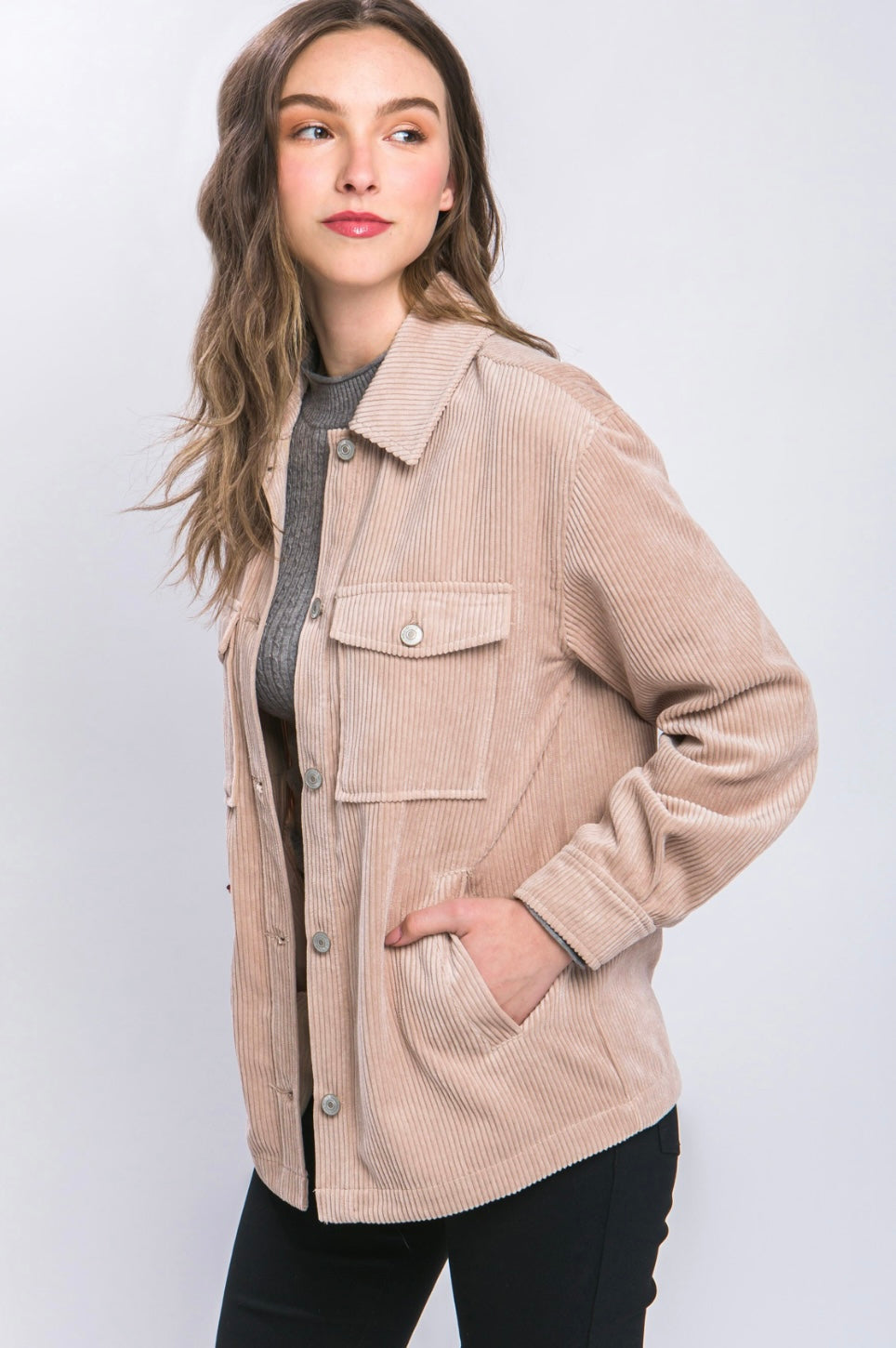 Corduroy Button Down Jacket