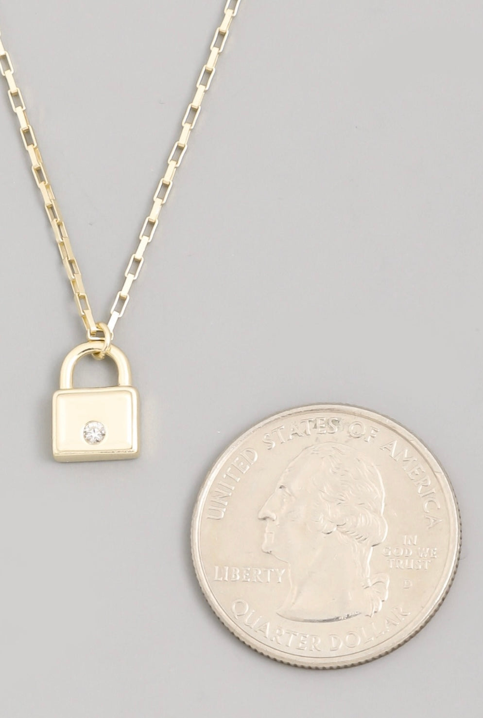 Sterling Silver Mini Lock Chain Necklace