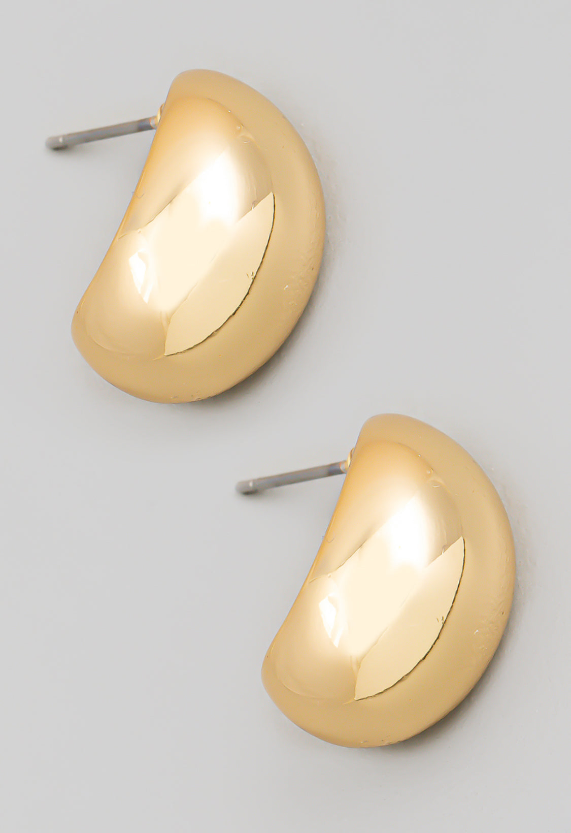 Round Metallic Dome Post Earrings