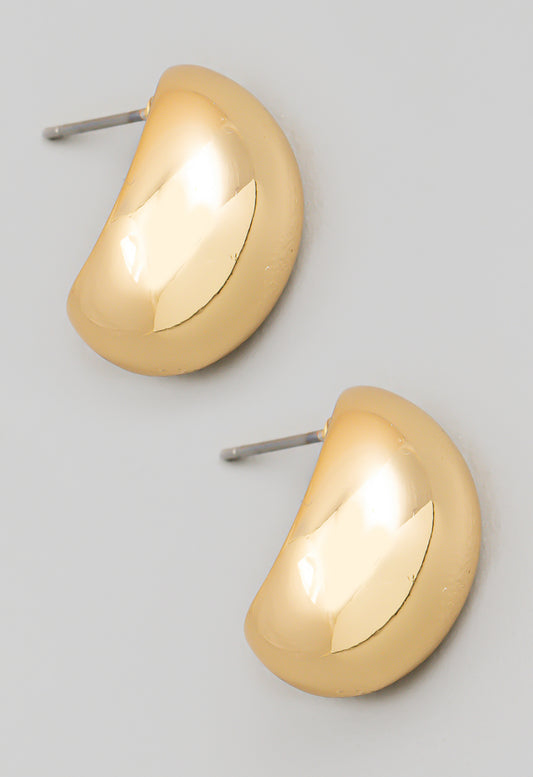 Round Metallic Dome Post Earrings