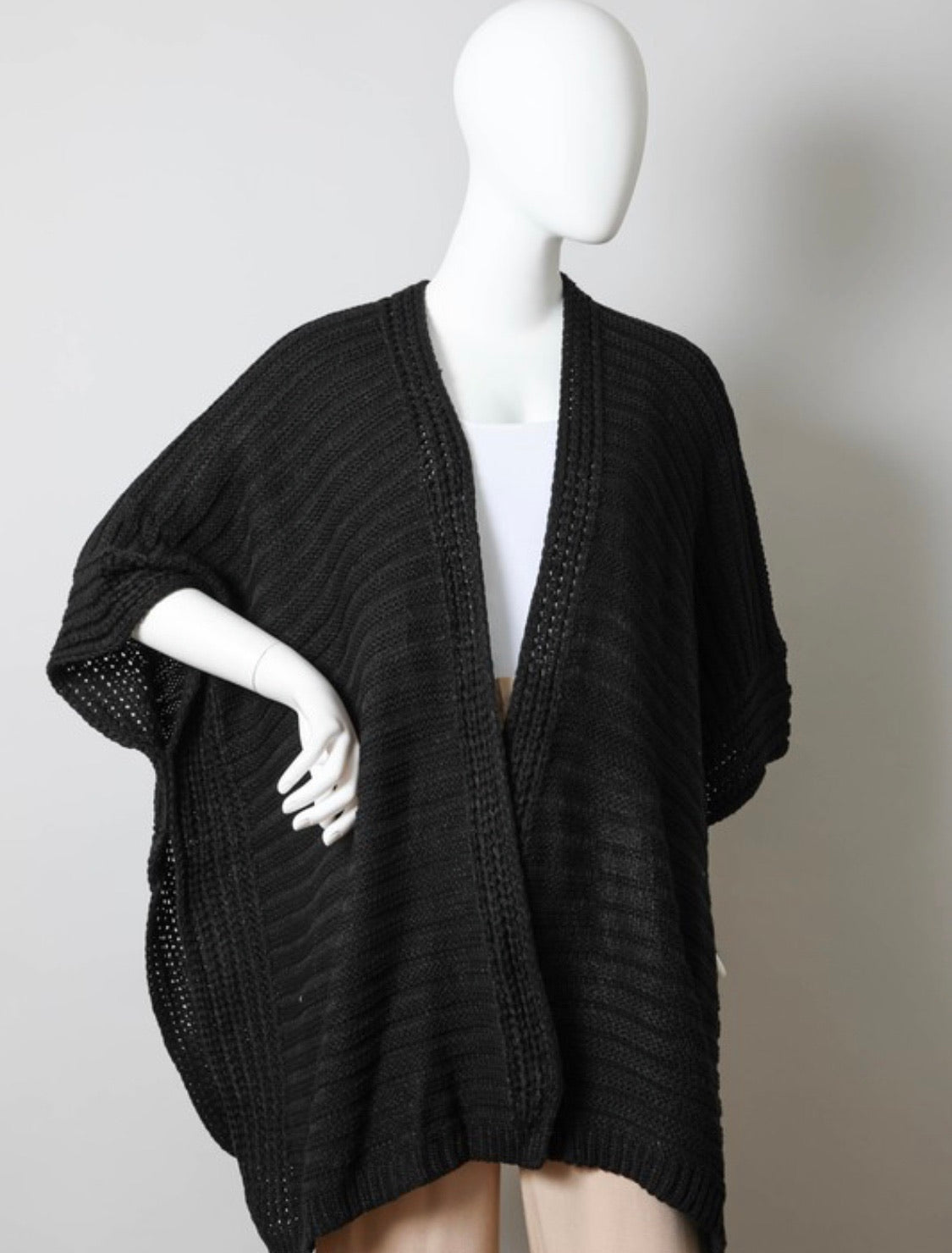 Ridged Rib Knit Ruana