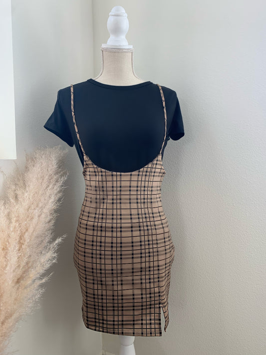 Suspender Brown Skirt