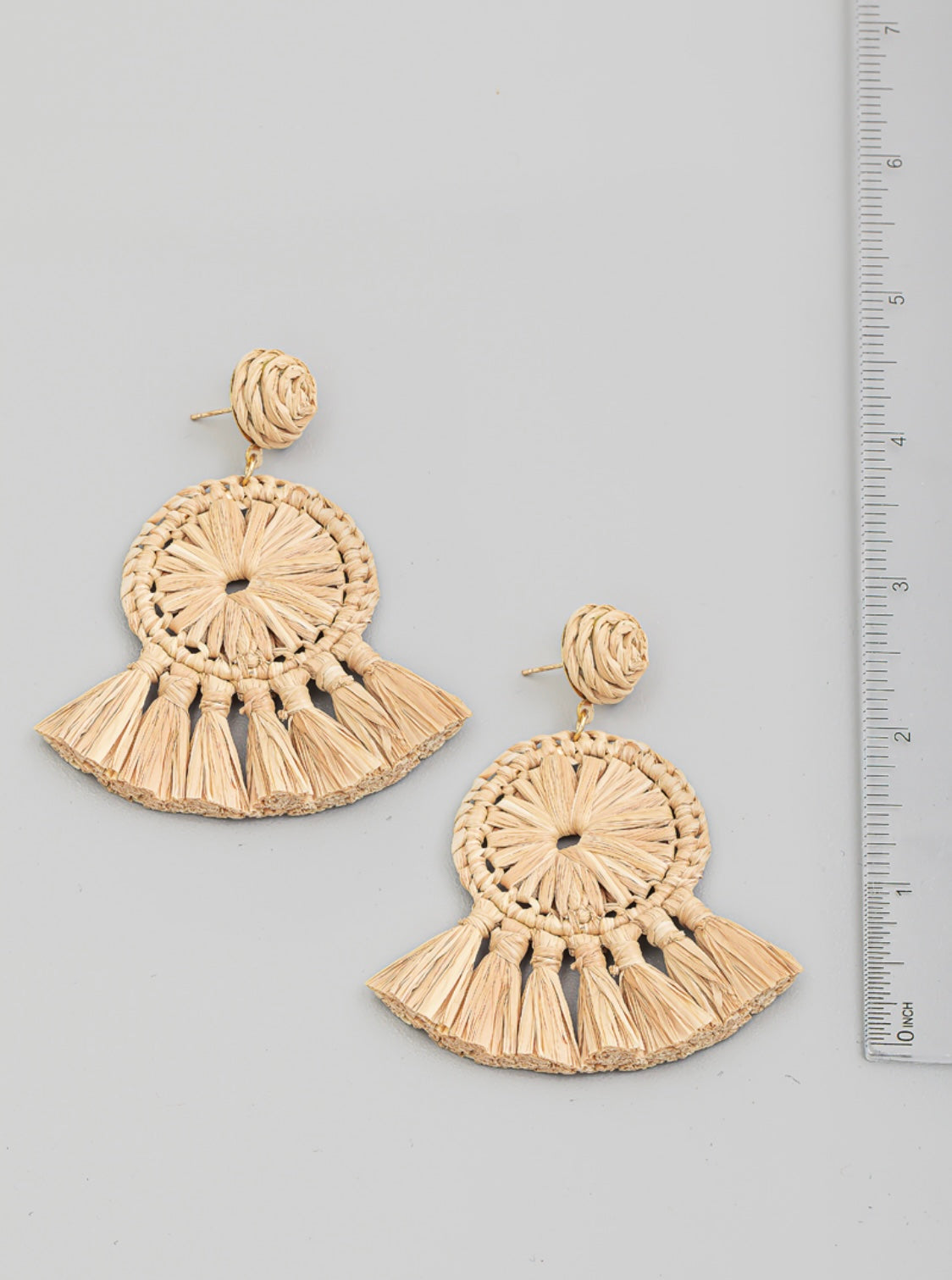 Circle Raffia Earrings